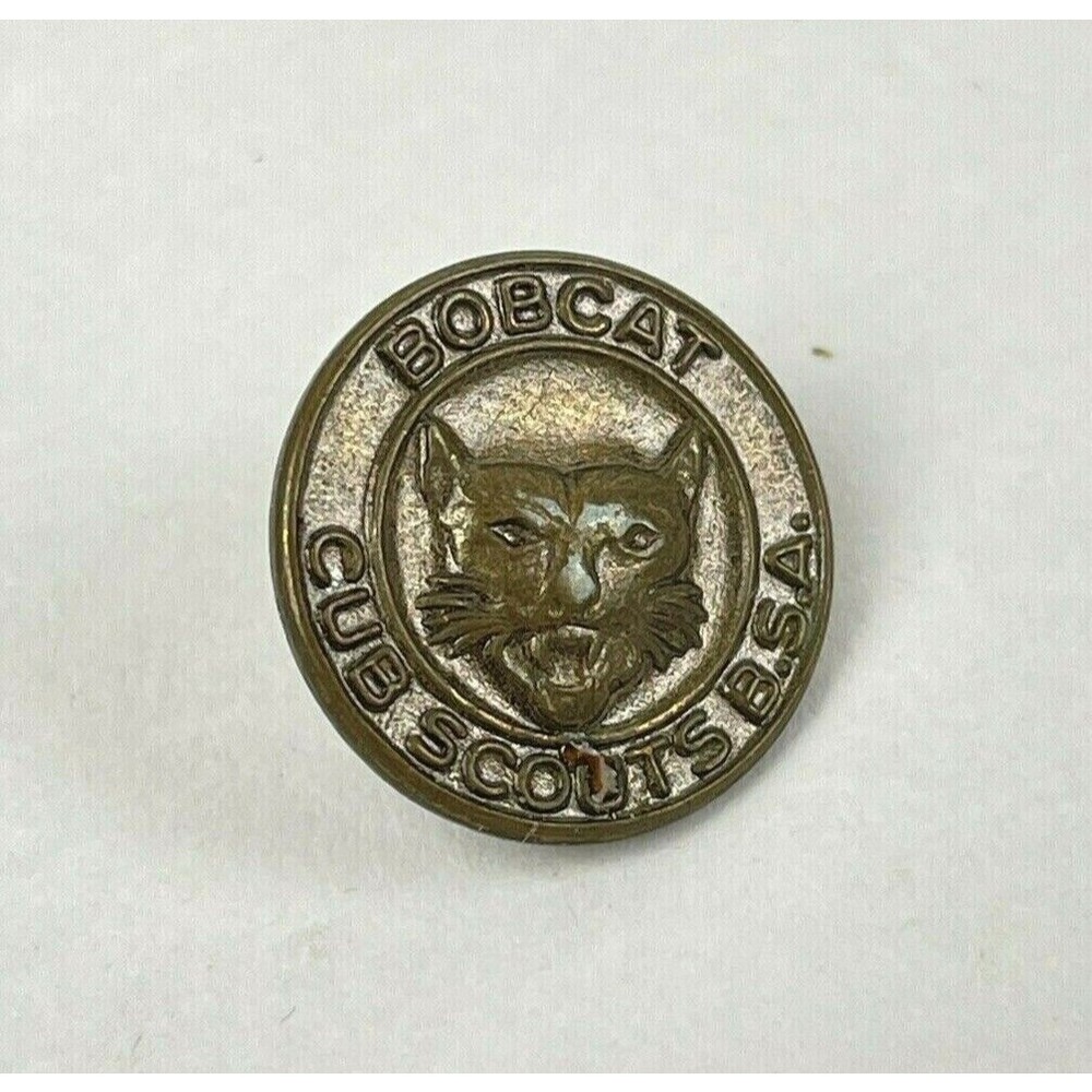 Vintage Bobcat Cub Scout Brass Lapel Pin Boy Scouts Of America BSA